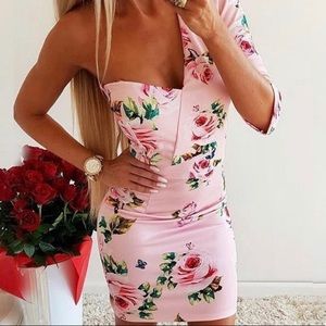 Pink summer floral dress
